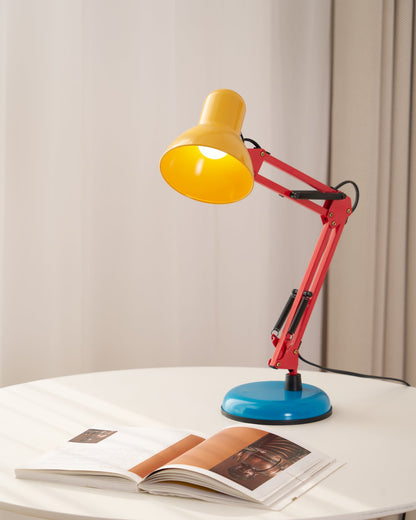 Solène Memphis Adjustable Table Lamp with Color Block Design
