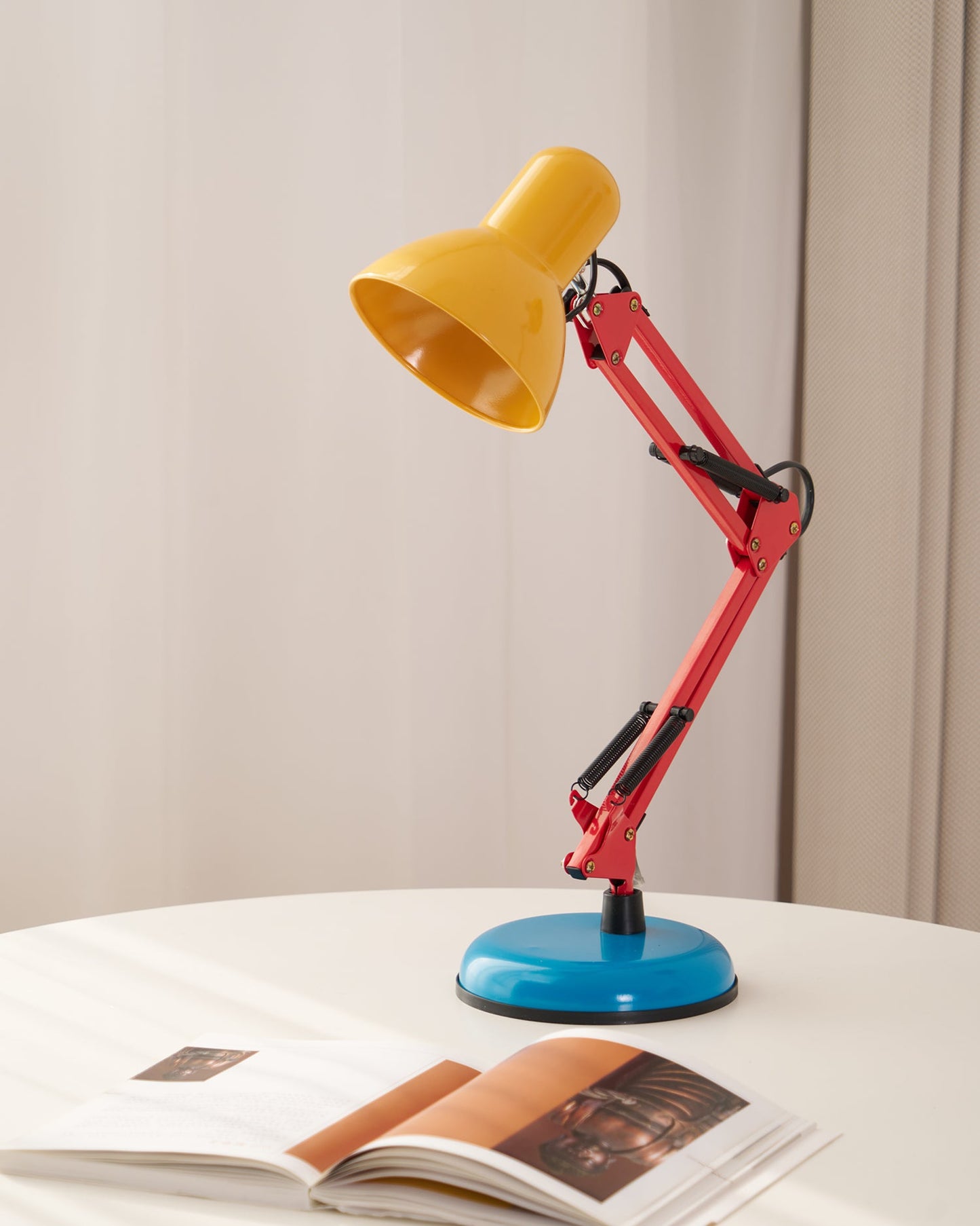Solène Memphis Adjustable Table Lamp with Color Block Design