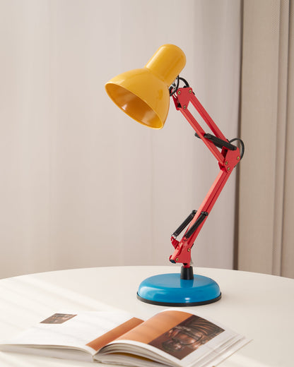 Solène Memphis Adjustable Table Lamp with Color Block Design