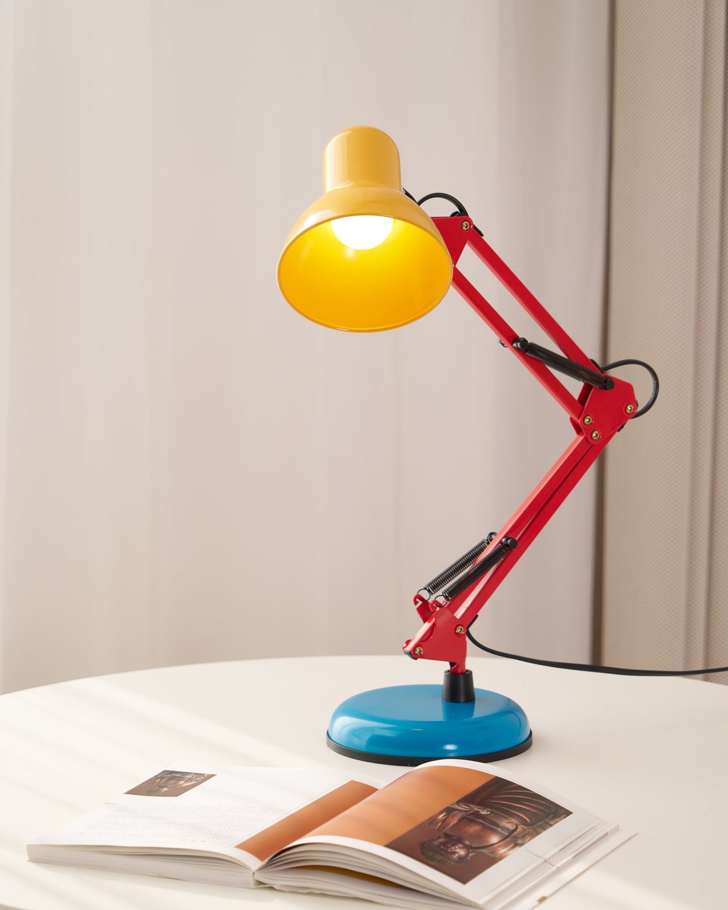 Solène Memphis Adjustable Table Lamp with Color Block Design