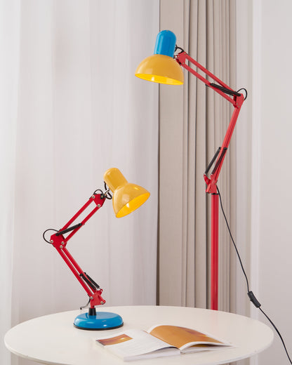 Solène Memphis Adjustable Table Lamp with Color Block Design
