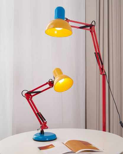 Solène Memphis Adjustable Table Lamp with Color Block Design