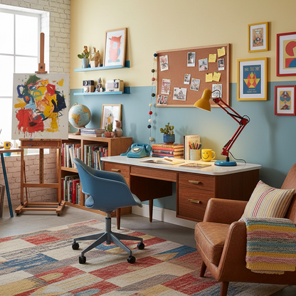 Solène Memphis Adjustable Table Lamp with Color Block Design
