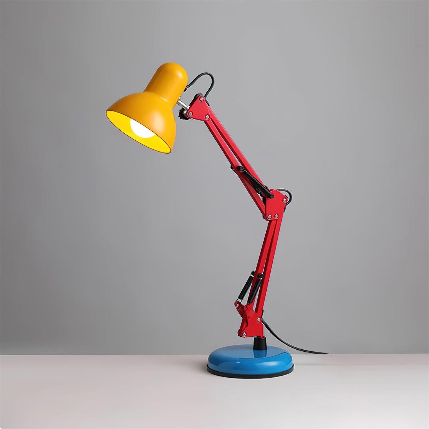 Solène Memphis Adjustable Table Lamp with Color Block Design