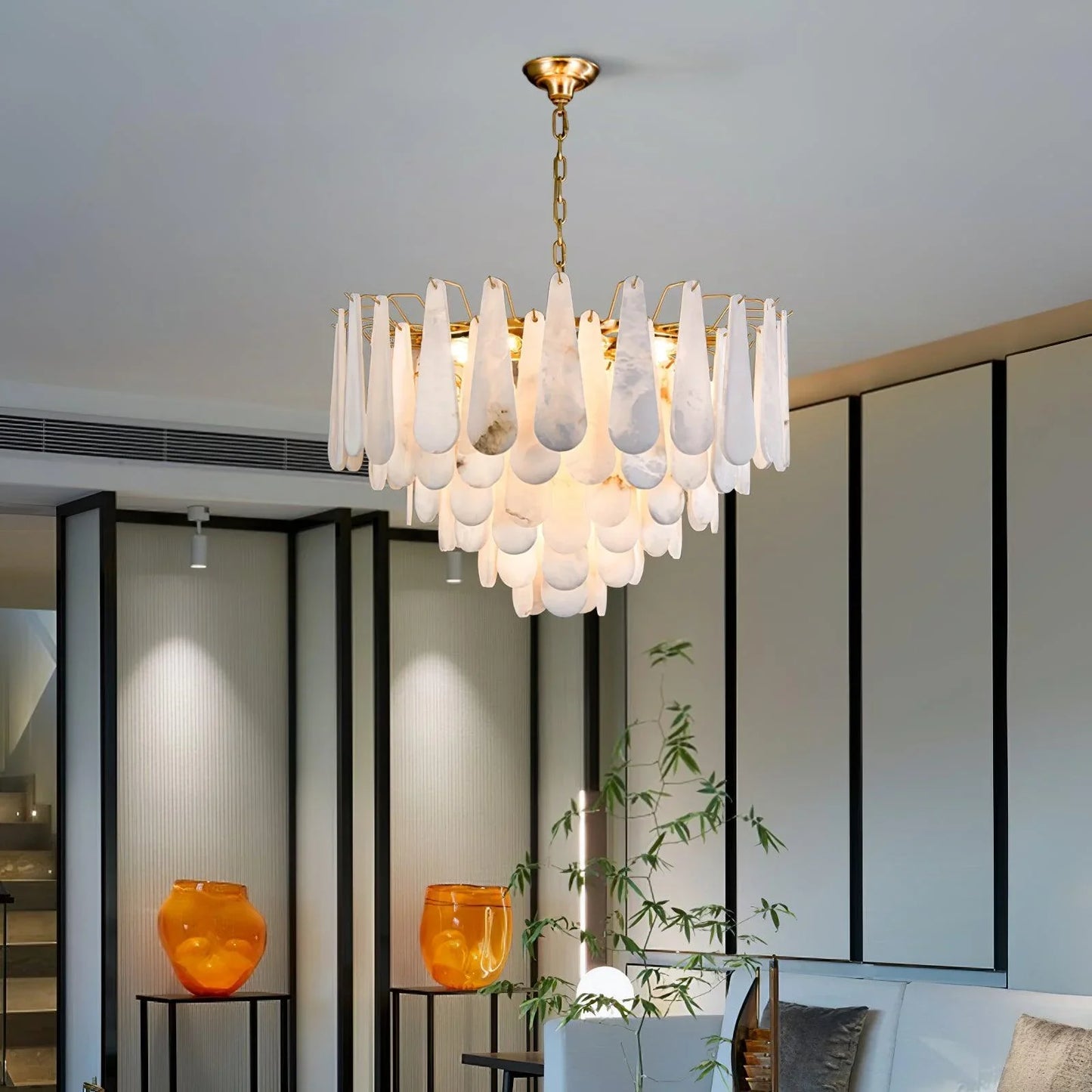 Louise Teardrop Alabaster Chandelier