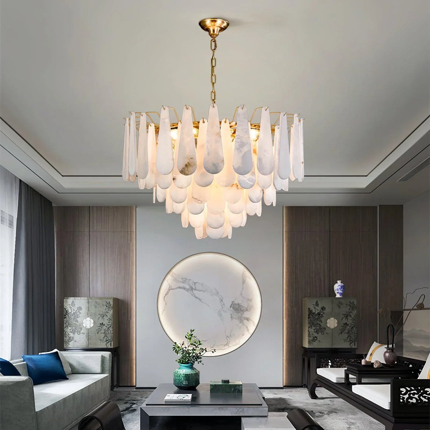 Louise Teardrop Alabaster Chandelier
