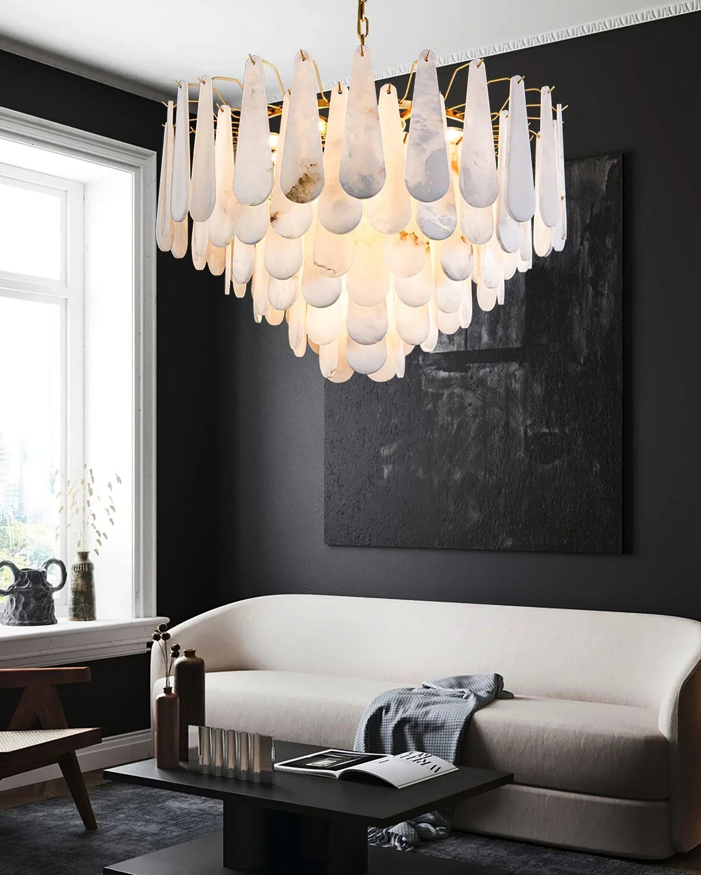 Louise Teardrop Alabaster Chandelier