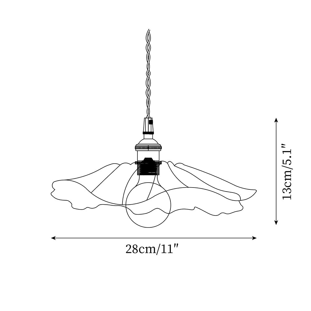 Élodie Flower Pendant Lamp, Glass Shade with Plug-In Design