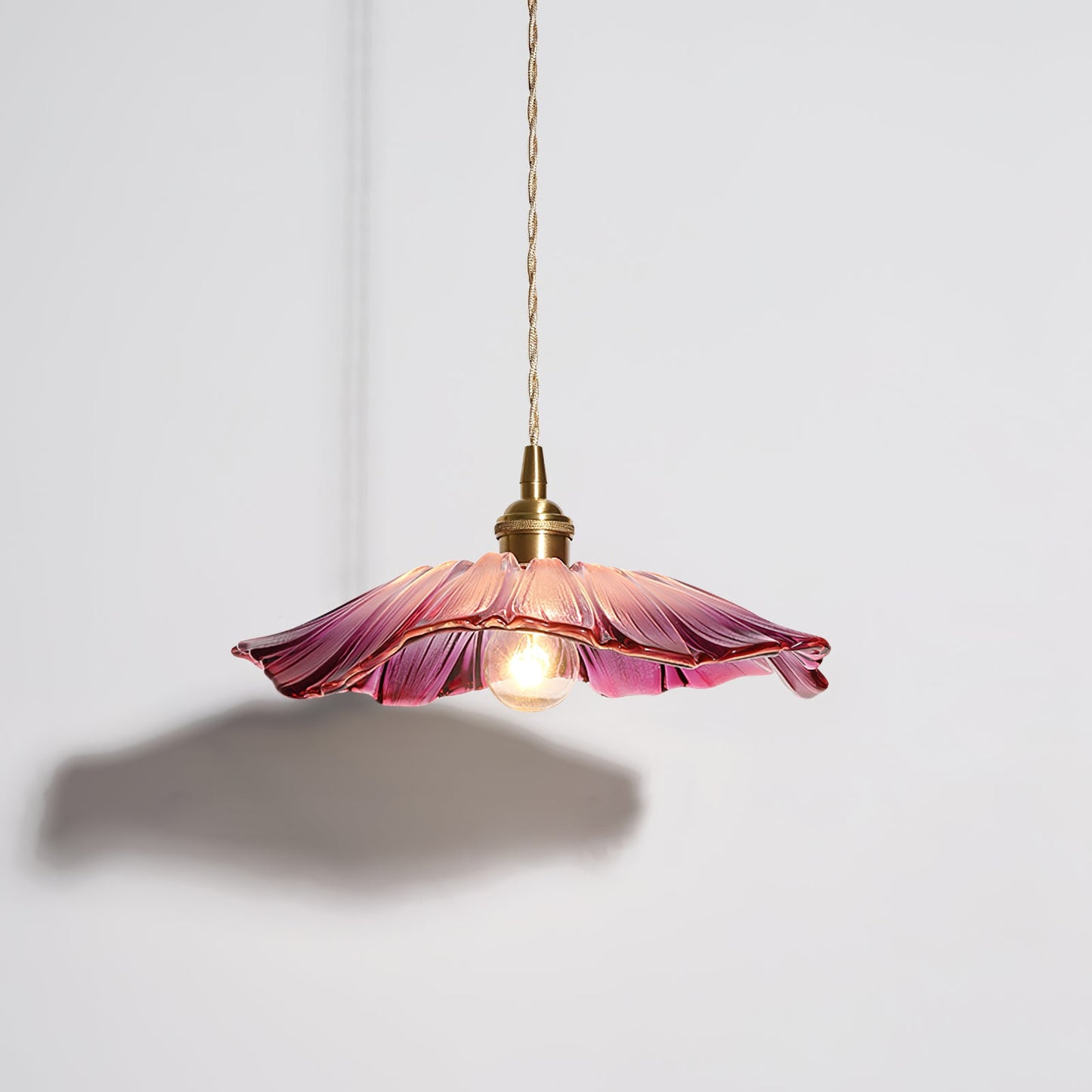 Élodie Flower Pendant Lamp, Glass Shade with Plug-In Design