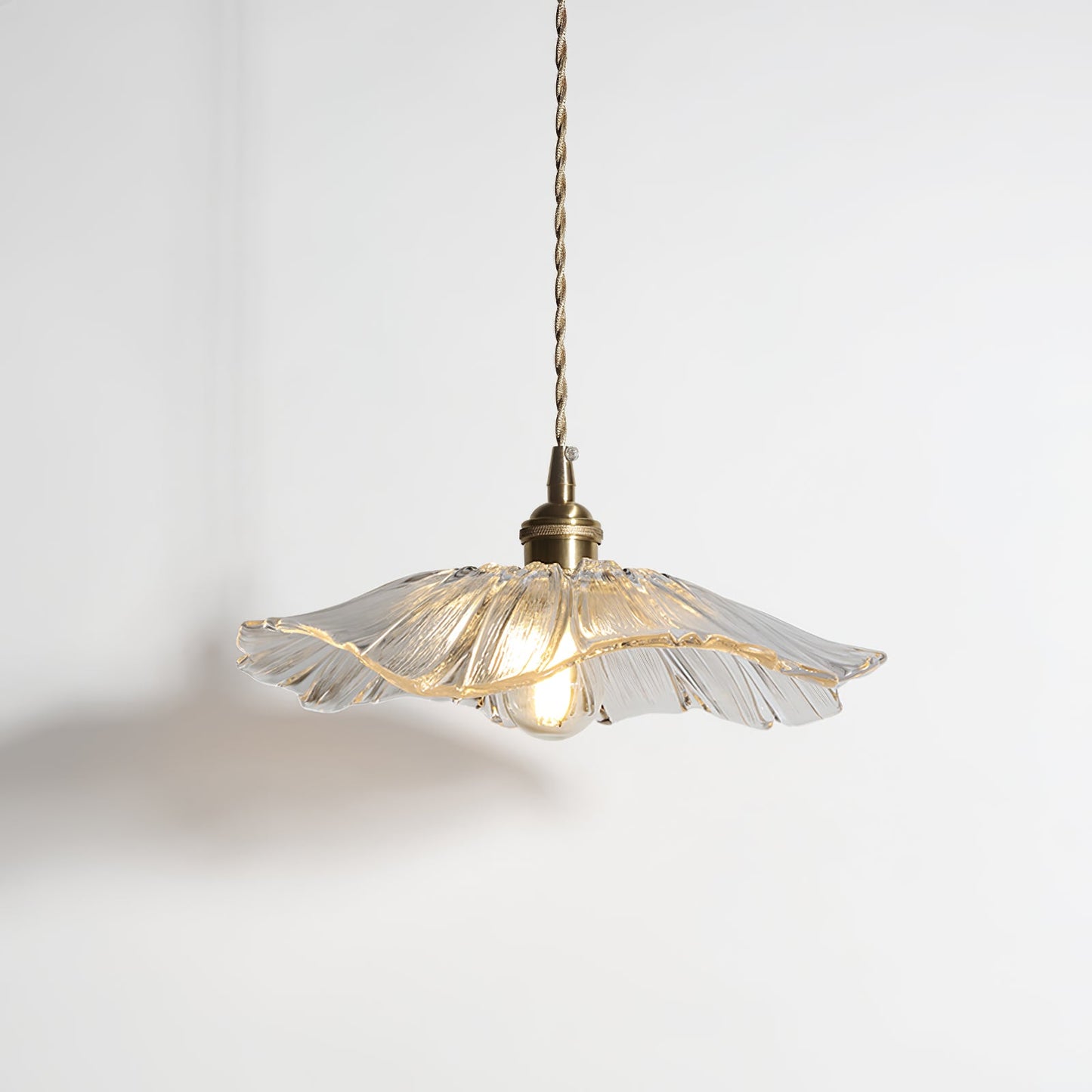 Élodie Flower Pendant Lamp, Glass Shade with Plug-In Design