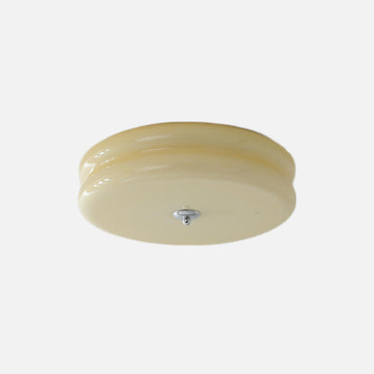 Élise French Glass Ceiling Light Beige Surface Mount Lamp
