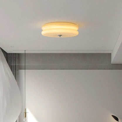 Élise French Glass Ceiling Light Beige Surface Mount Lamp