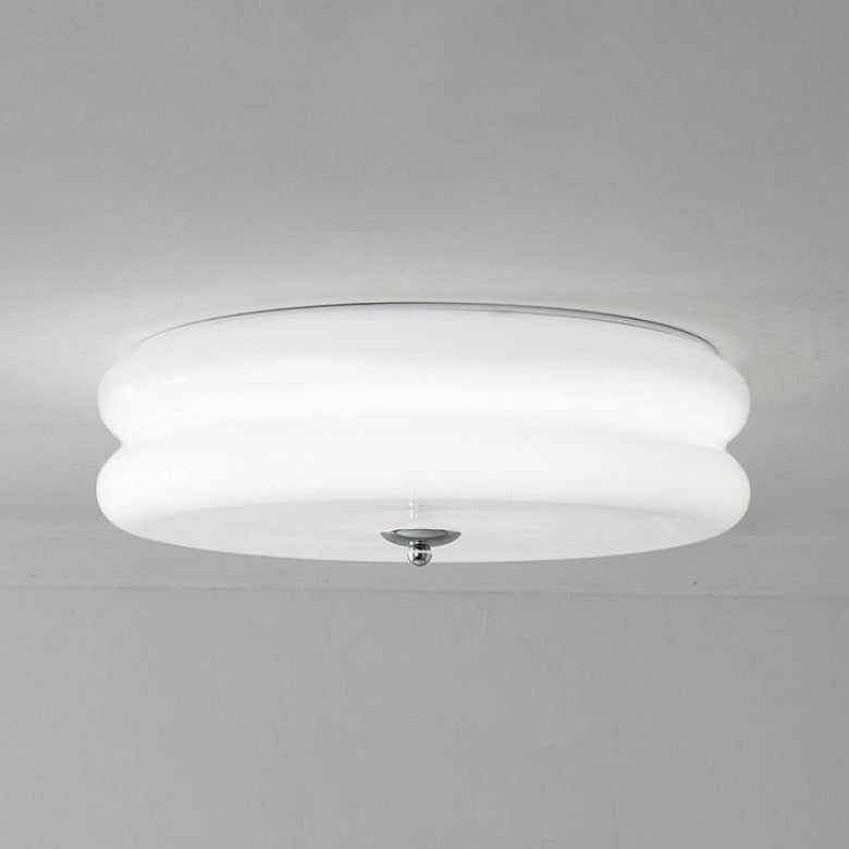 Élise French Glass Ceiling Light Beige Surface Mount Lamp