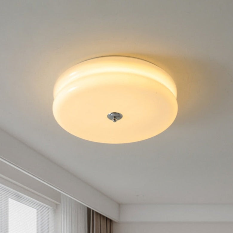 Élise French Glass Ceiling Light Beige Surface Mount Lamp