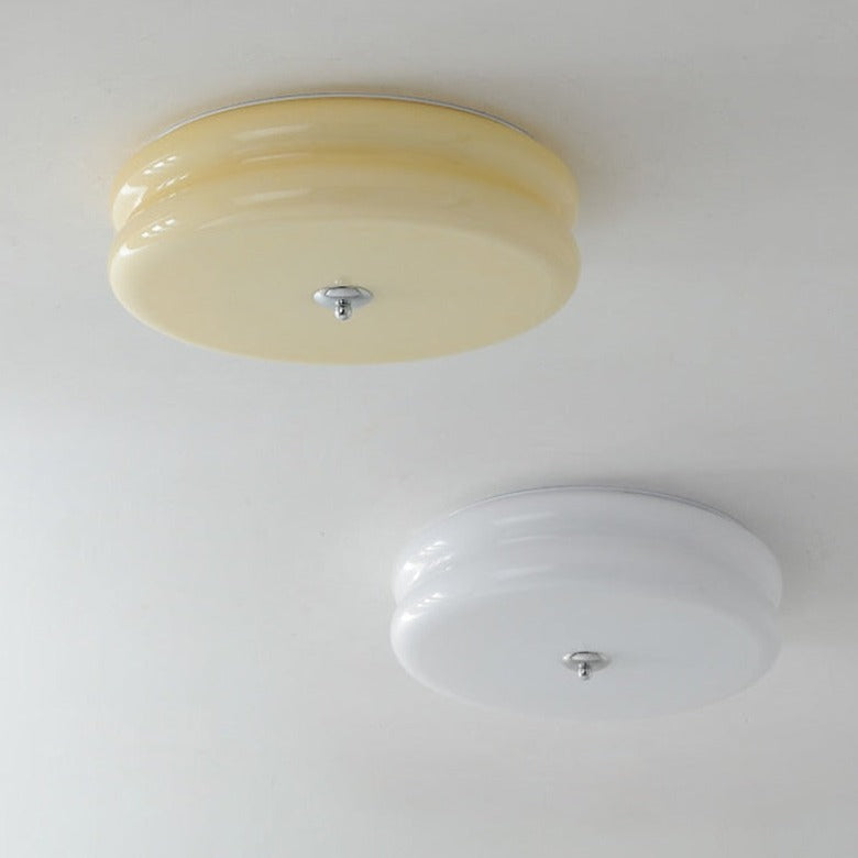 Élise French Glass Ceiling Light Beige Surface Mount Lamp