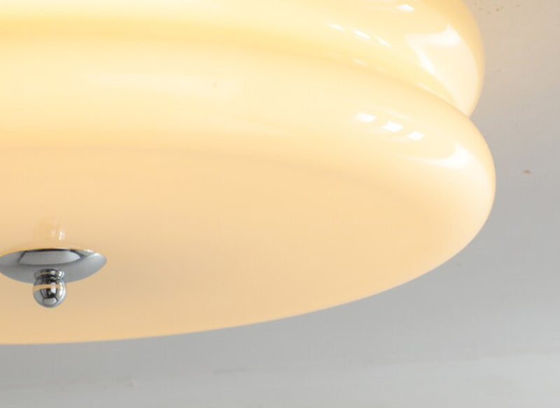 Élise French Glass Ceiling Light Beige Surface Mount Lamp