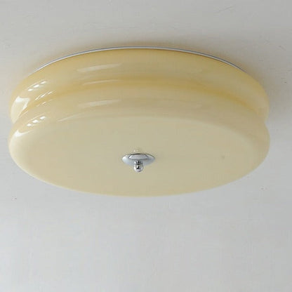 Élise French Glass Ceiling Light Beige Surface Mount Lamp