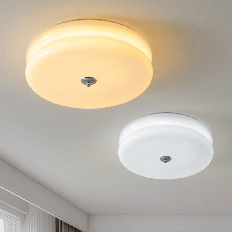 Élise French Glass Ceiling Light Beige Surface Mount Lamp