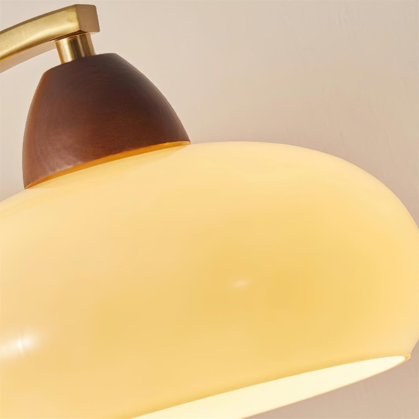 Lucienne Vintage Glass Table Lamp with Wooden Base