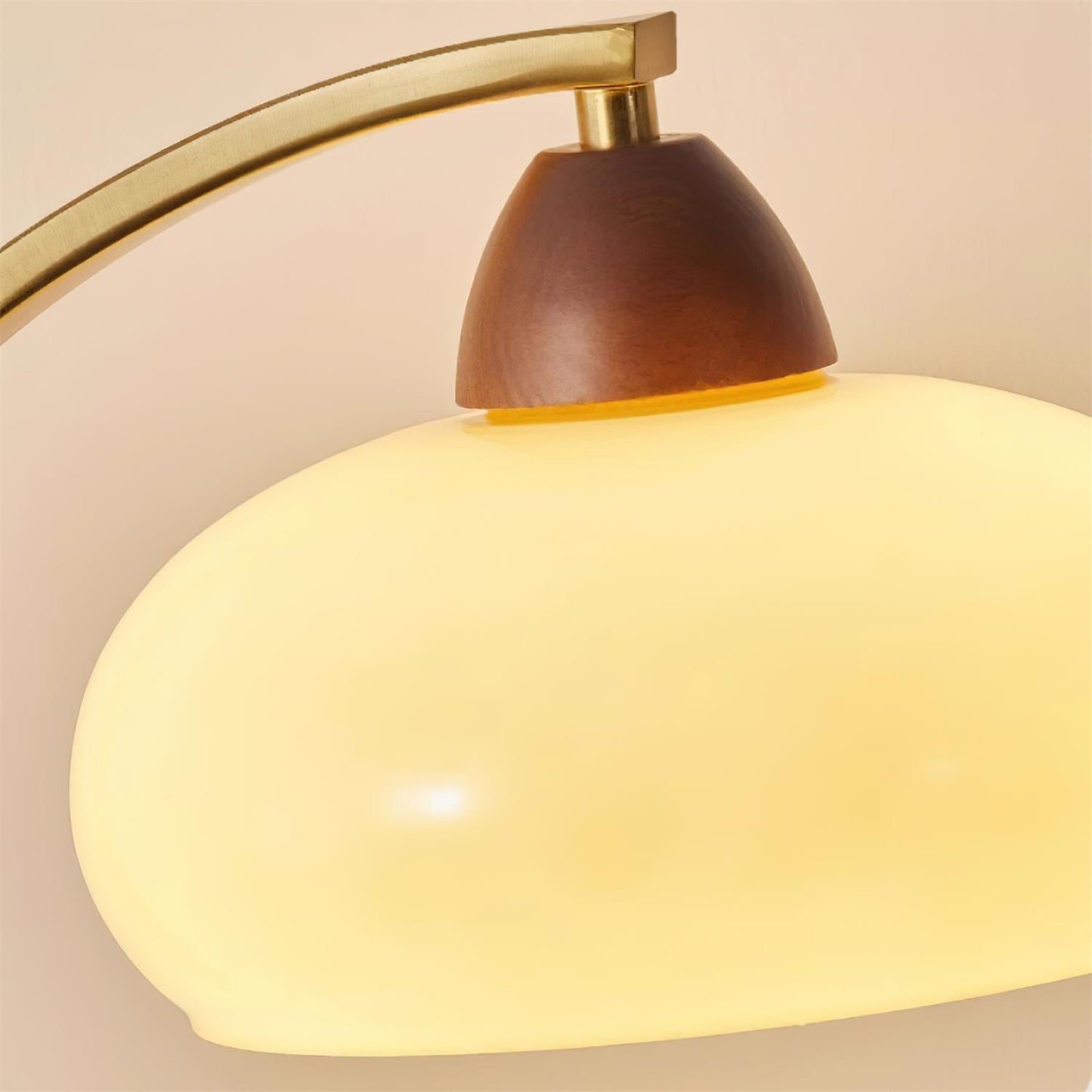 Lucienne Vintage Glass Table Lamp with Wooden Base