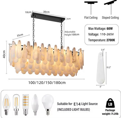 Louise Teardrop Alabaster Chandelier