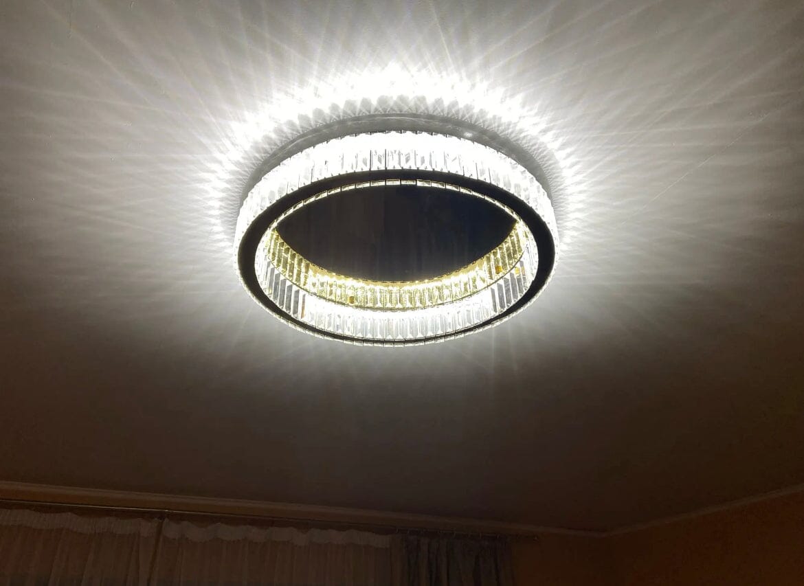 Brigitte Ring Crystal Flush Mount Bedroom Chandelier