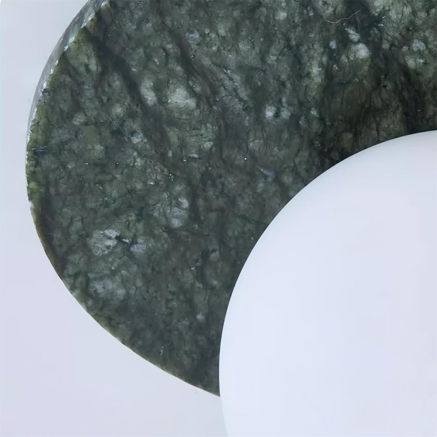 Aurélie Marble Orb Wall Lamp with Green Stone Backplate