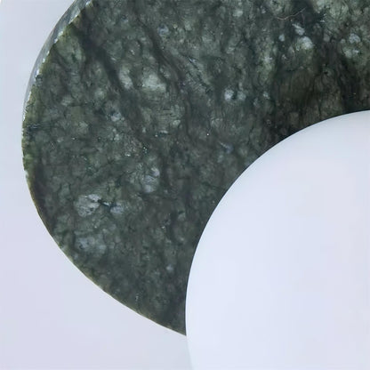 Aurélie Marble Orb Wall Lamp with Green Stone Backplate