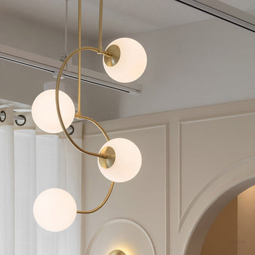 Élise Gemini Brass & Frosted Glass Ceiling Pendant Light