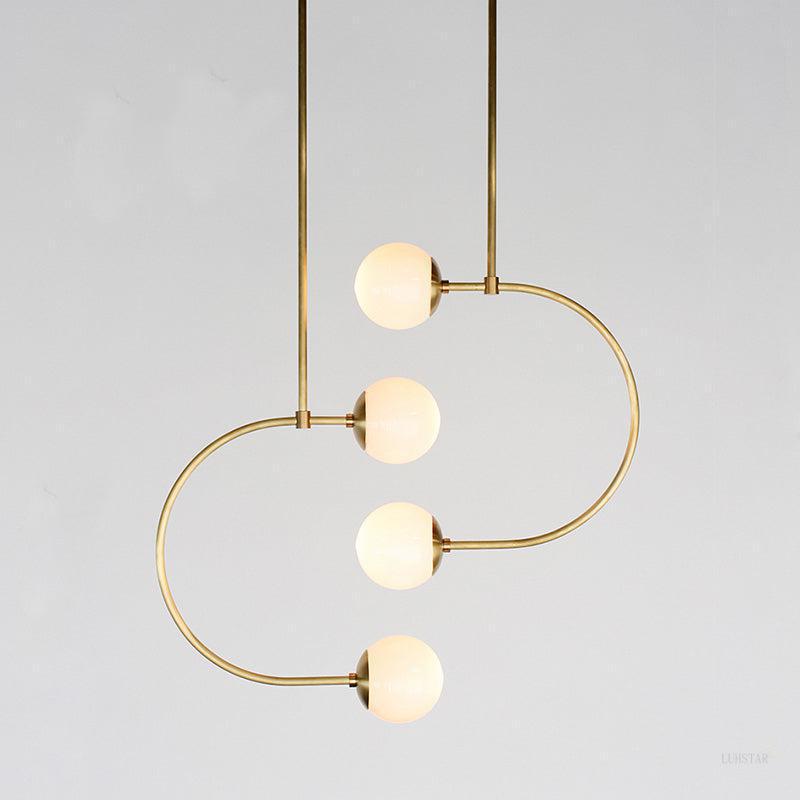 Élise Gemini Brass & Frosted Glass Ceiling Pendant Light