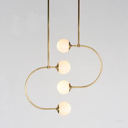 Élise Gemini Brass & Frosted Glass Ceiling Pendant Light