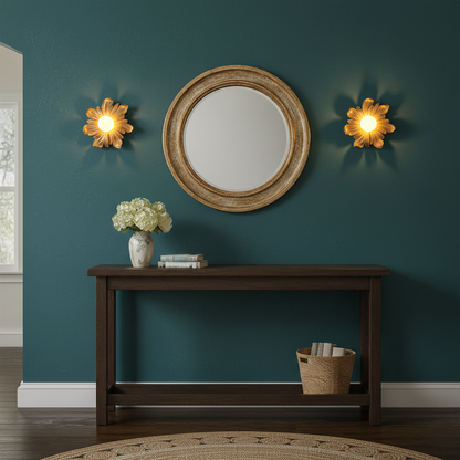 Camille Floral Resin Wall Lamp with Soft Glow Design