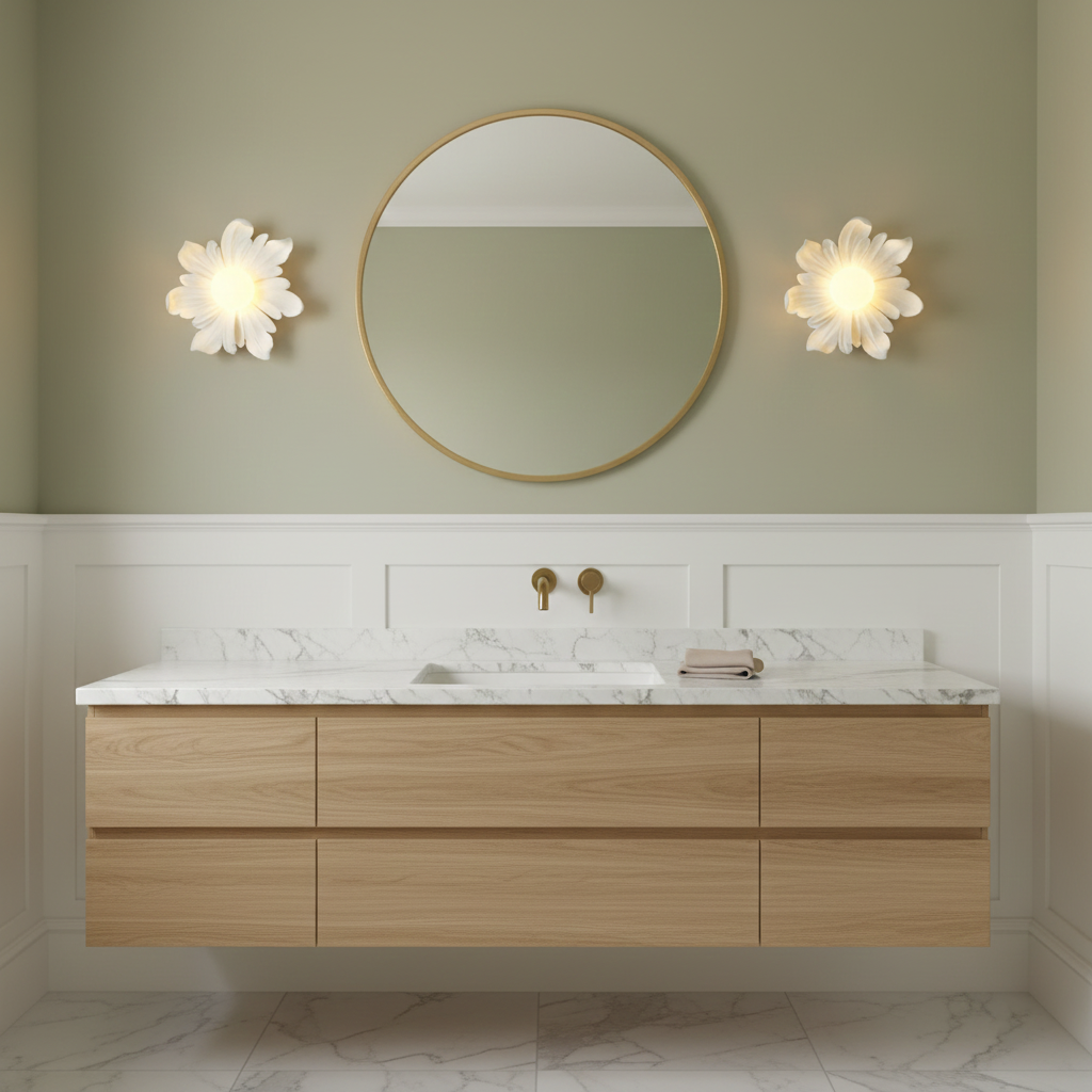 Camille Floral Resin Wall Lamp with Soft Glow Design