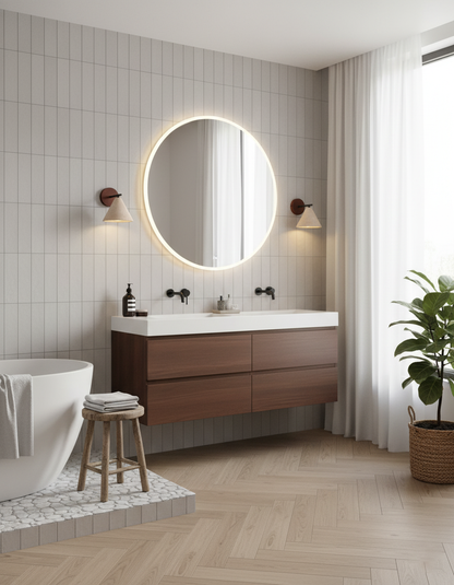 Margaux Finley Wall Lamp Wood and Travertine LED Lighting