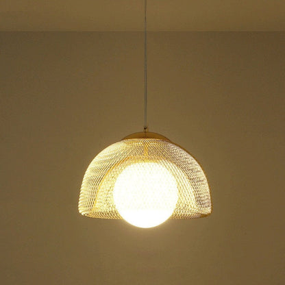 Élise Cocoon Net Metal LED Pendant Light Gold Chrome Modern Luxury Fixture