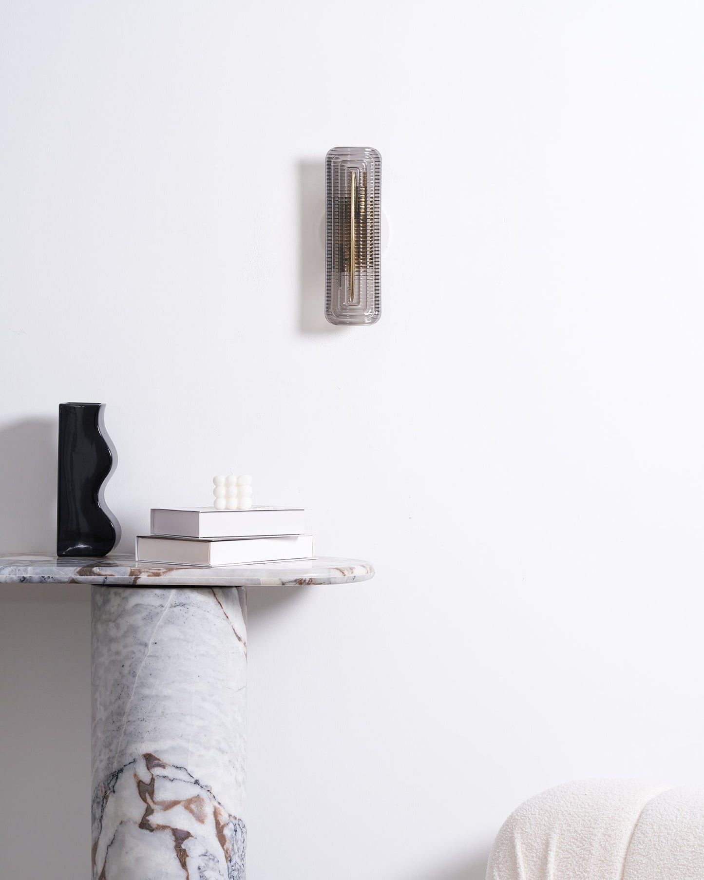 Camille Glacium Wall Lamp Metal and Glass LED Lighting