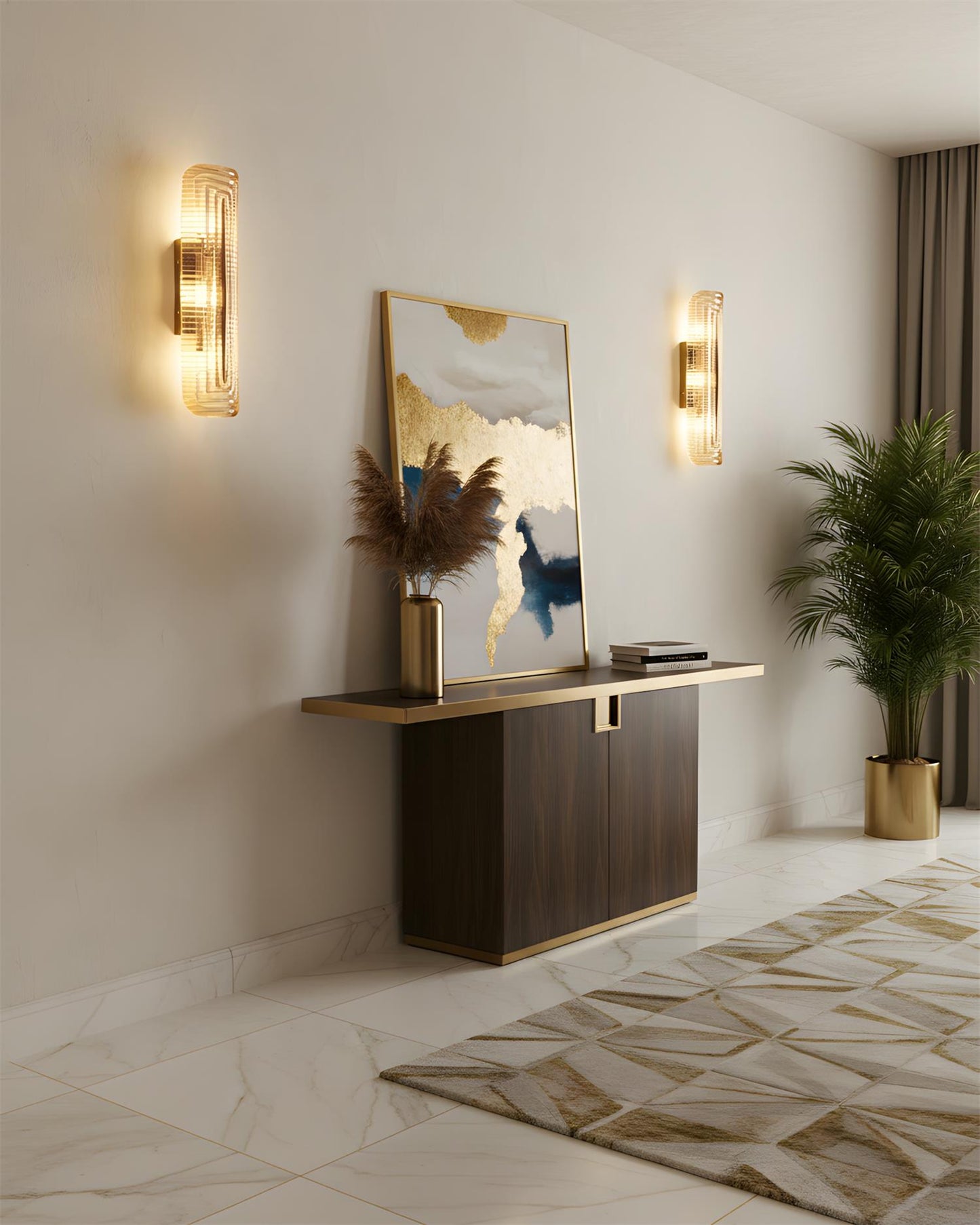 Camille Glacium Wall Lamp Metal and Glass LED Lighting