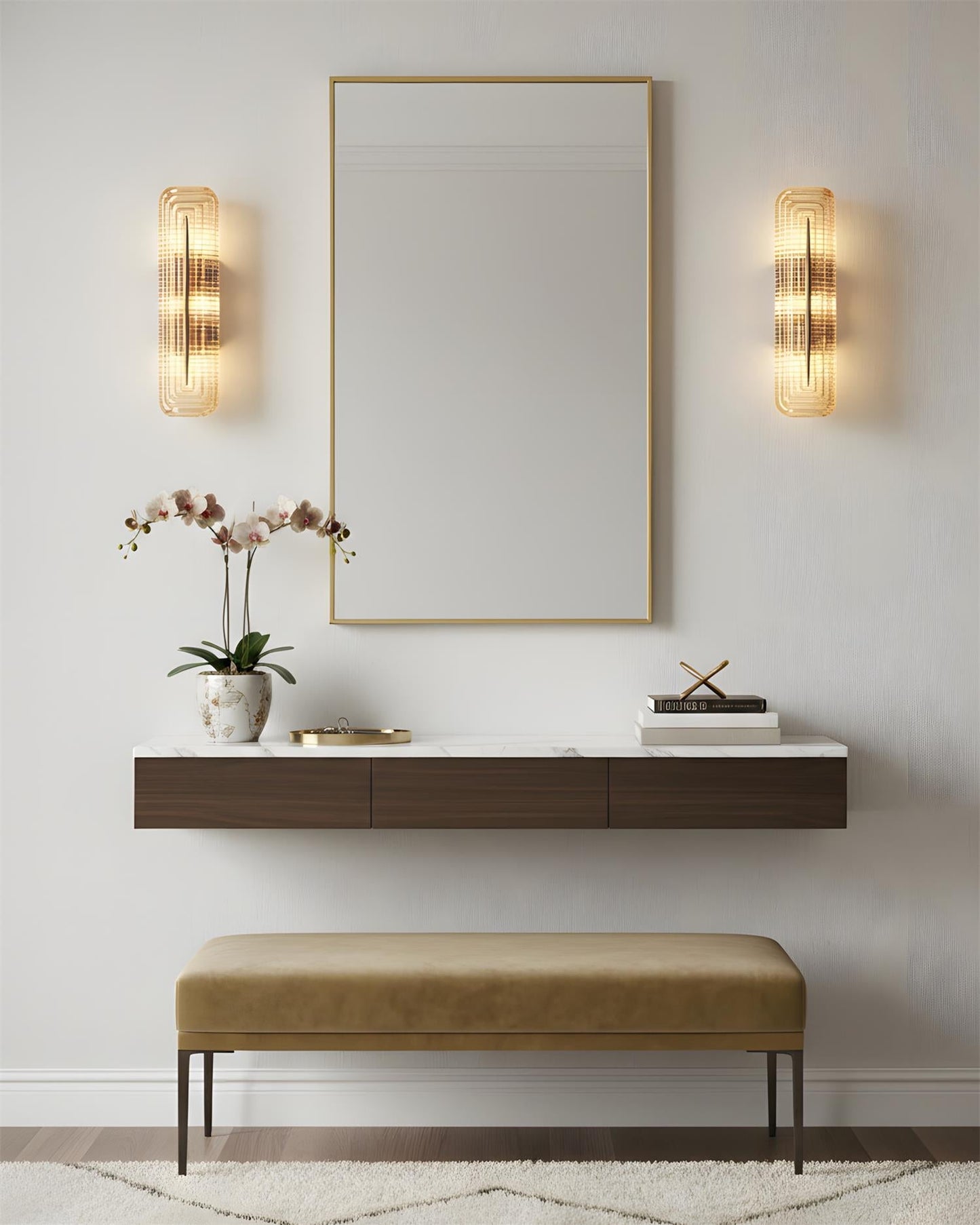 Camille Glacium Wall Lamp Metal and Glass LED Lighting