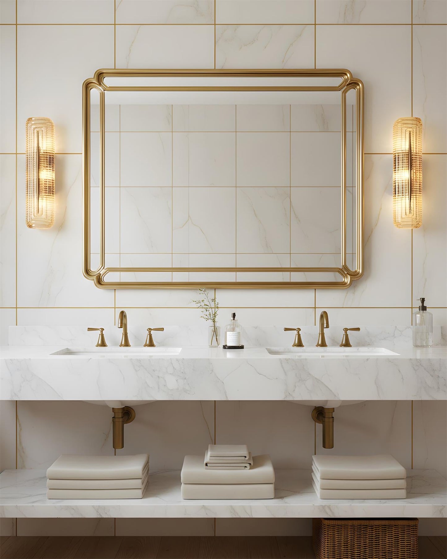 Camille Glacium Wall Lamp Metal and Glass LED Lighting