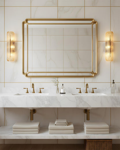 Camille Glacium Wall Lamp Metal and Glass LED Lighting