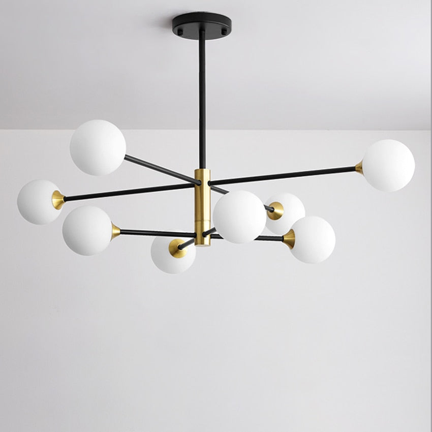 Amélie Glass Bulb Metal LED Chandelier Pendant Light Modern Semi Flush Fixture
