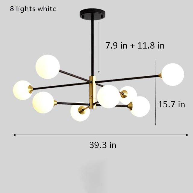 Amélie Glass Bulb Metal LED Chandelier Pendant Light Modern Semi Flush Fixture