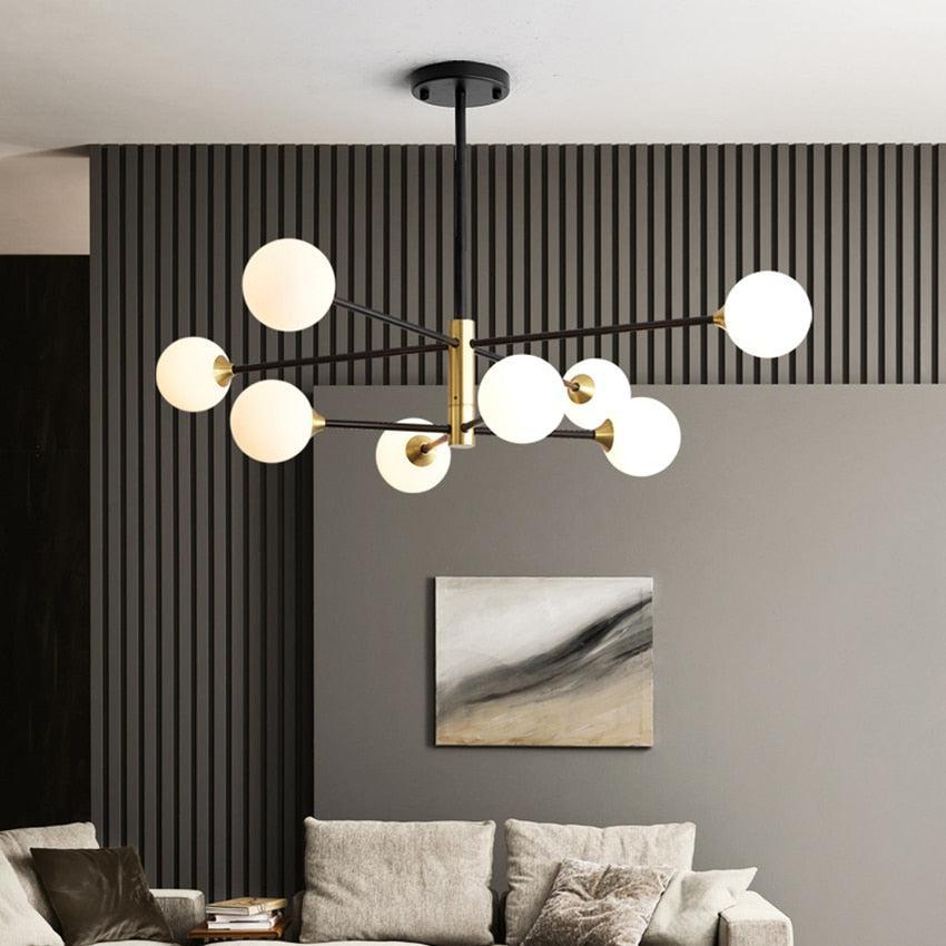 Amélie Glass Bulb Metal LED Chandelier Pendant Light Modern Semi Flush Fixture