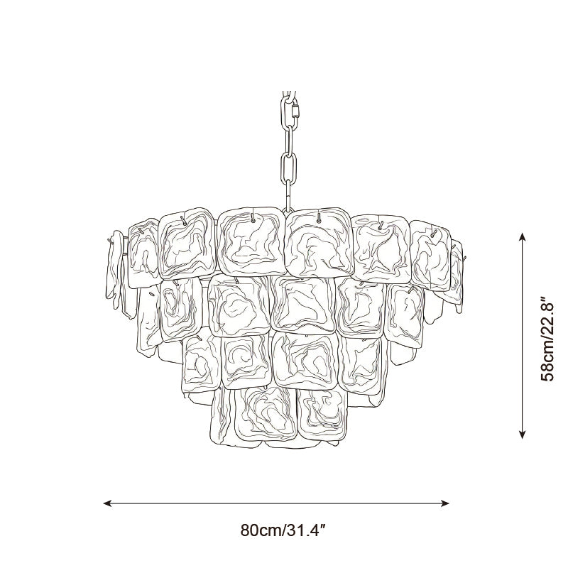 Camille Glazed Tier Chandelier