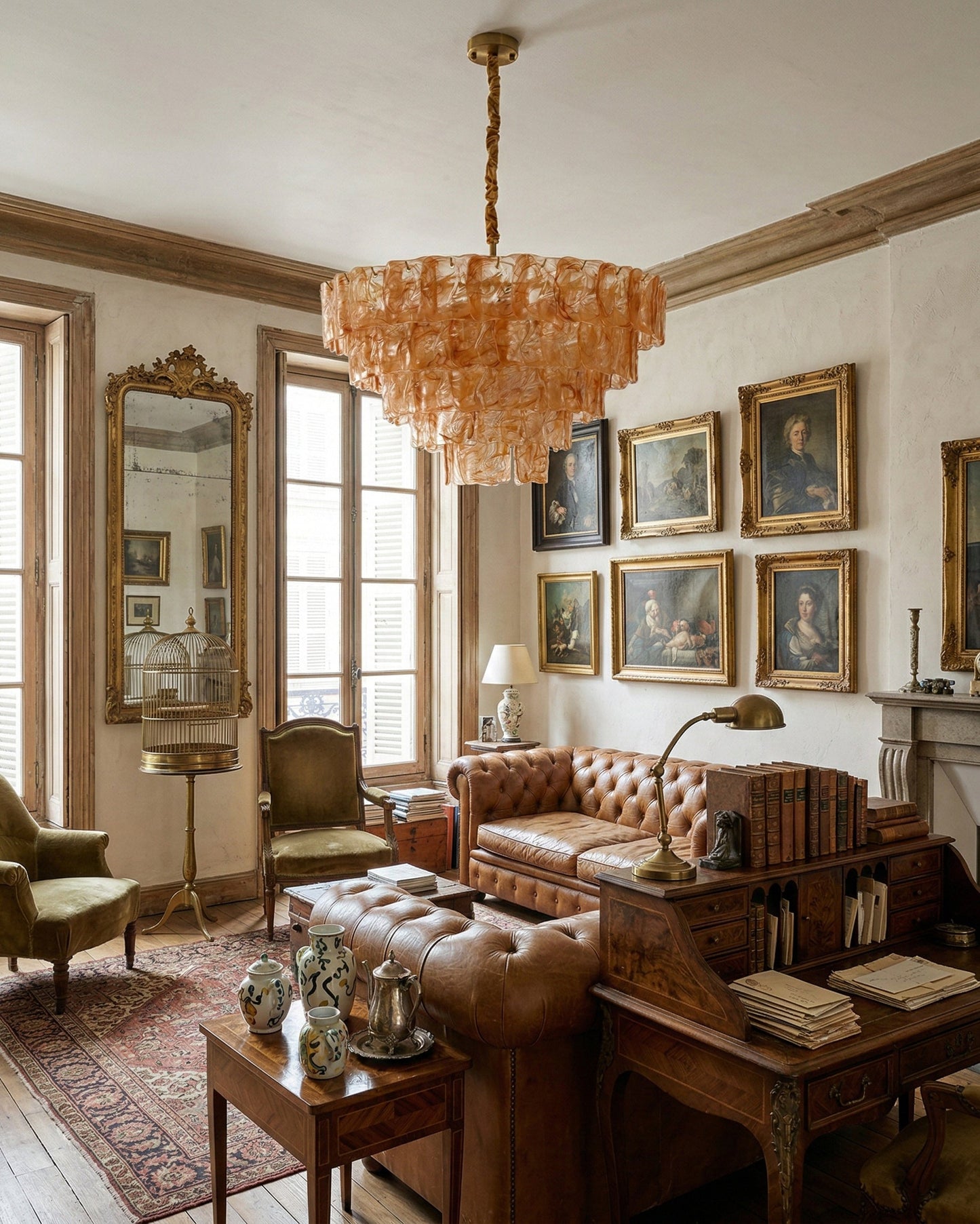 Camille Glazed Tier Chandelier