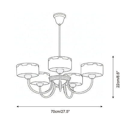 Sophie Green Glass Modern Arched Chandelier