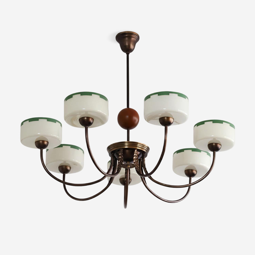 Sophie Green Glass Modern Arched Chandelier