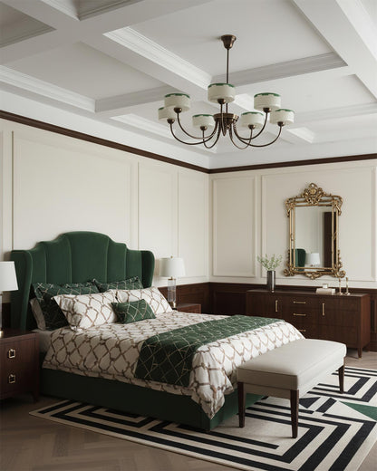 Sophie Green Glass Modern Arched Chandelier