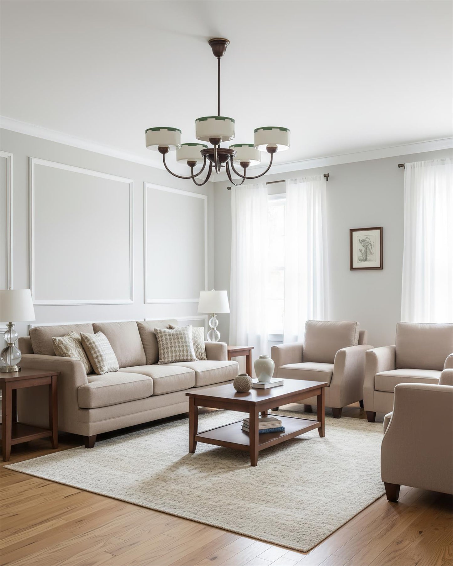 Sophie Green Glass Modern Arched Chandelier