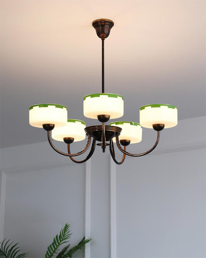 Sophie Green Glass Modern Arched Chandelier